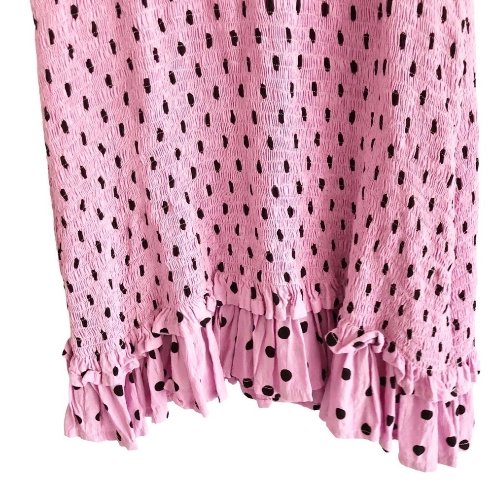 Faithful The Brand Dress Margherita Mini Pink Black Polka Dot Size 4 Small - Picture 11 of 12